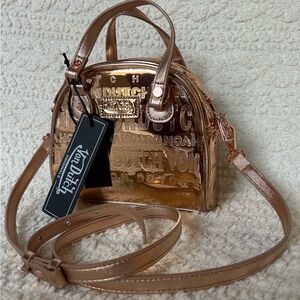 NWT Von Dutch Bowler Handbag Gold Metallic Y2K Alternative Goth